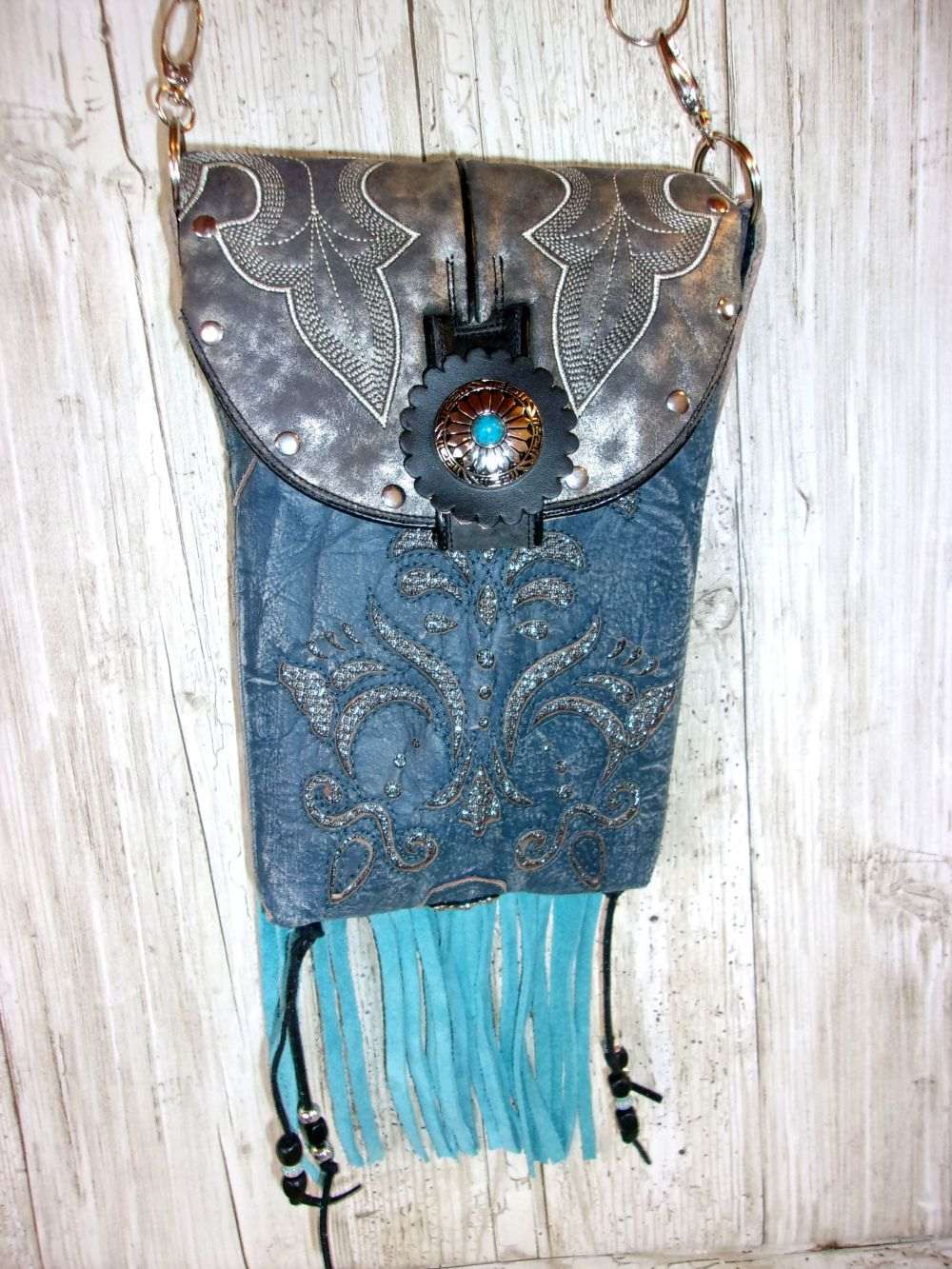 Colorful Leather Bag 5pc Bundle | Fringe & Hipster Set handcrafted from cowboy boots. Shop  at ChrisThompsonBags.com and buy the best [] at Chris Thompson Bags.