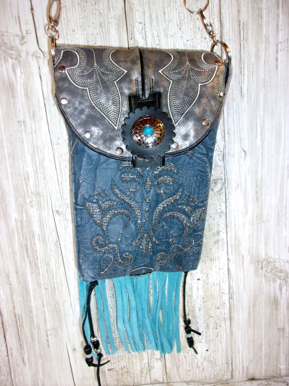 Cowboy Boot Crossbody Fringe Hipster Bag HP960