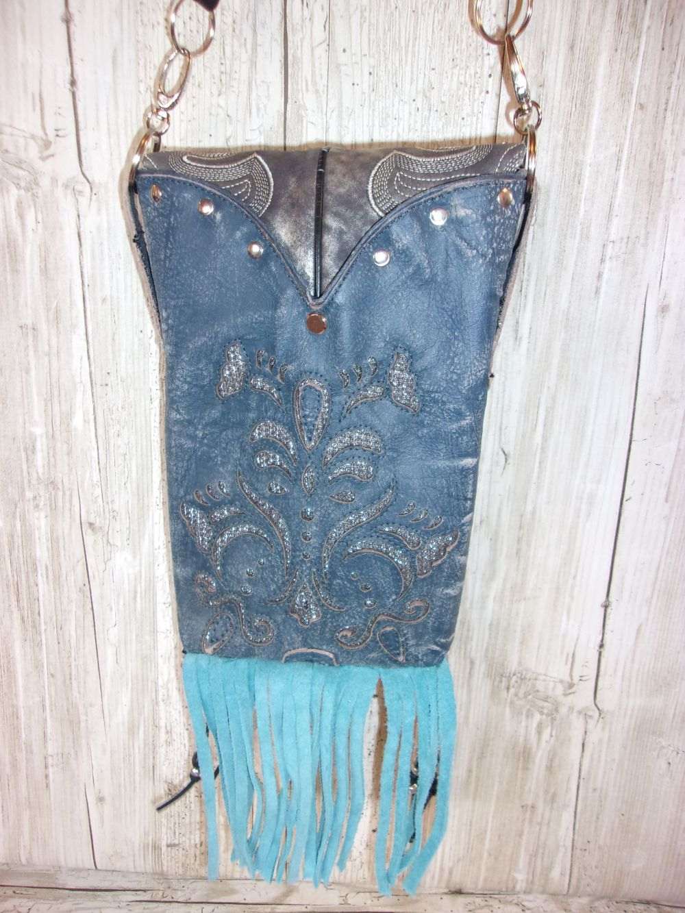 Colorful Leather Bag 5pc Bundle | Fringe & Hipster Set handcrafted from cowboy boots. Shop  at ChrisThompsonBags.com and buy the best [] at Chris Thompson Bags.