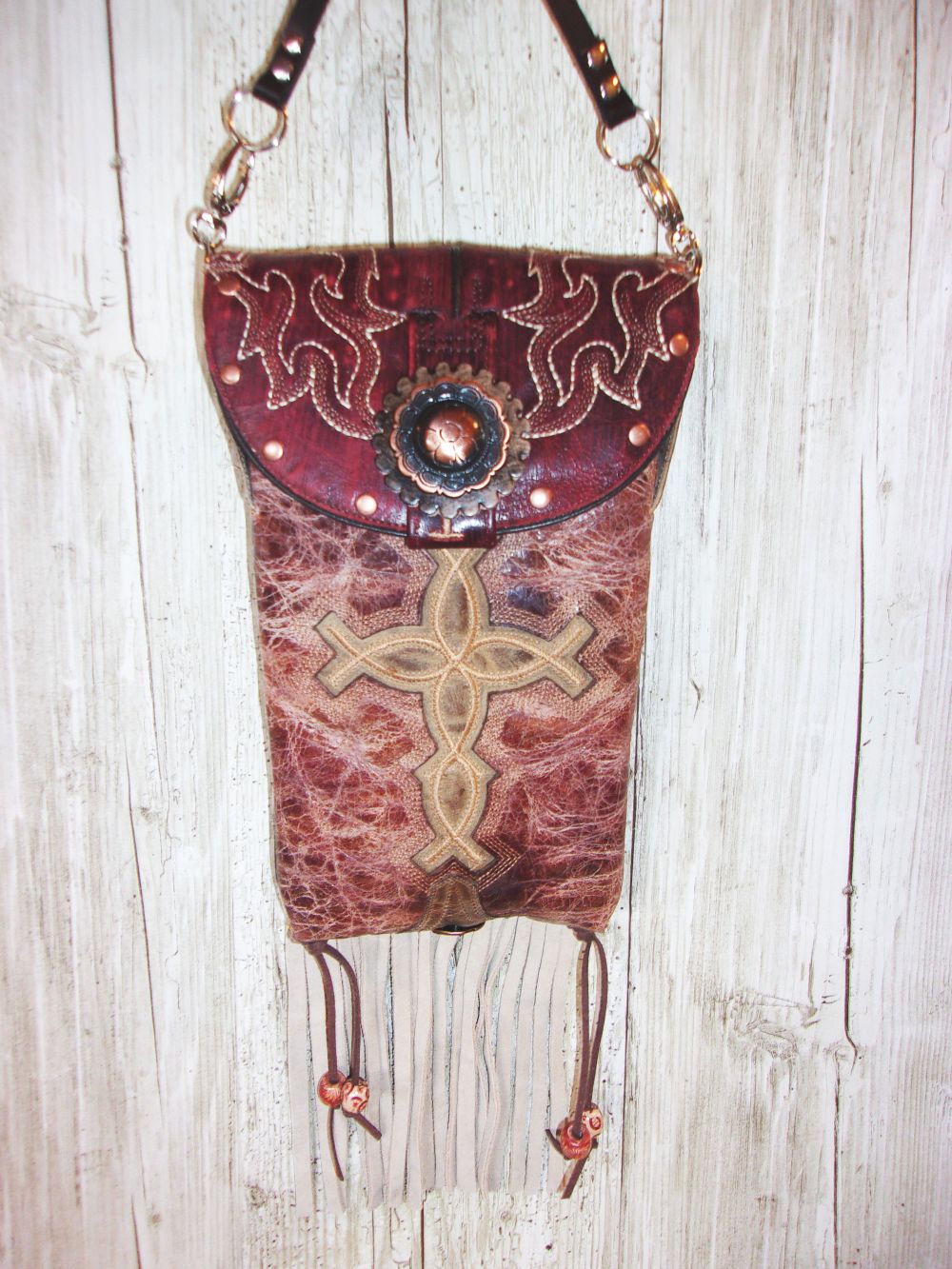 Grace Hipster Bag Bundle 5 Pc | Cross Theme handcrafted from cowboy boots. Shop  at ChrisThompsonBags.com and buy the best [] at Chris Thompson Bags.