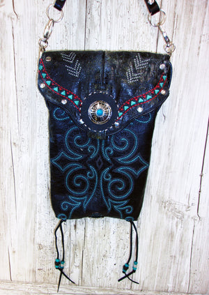 Cowboy Boot Purse – Leather Crossbody Purse - Cowboy Boot Purse – Western Hipster HP978