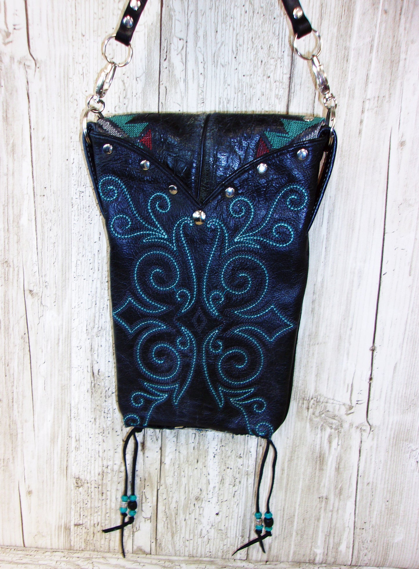 Cowboy Boot Crossbody Hipster Purse HP978 handcrafted from cowboy boots. Shop all unique leather western handbags, purses and totes at Chris Thompson Bags