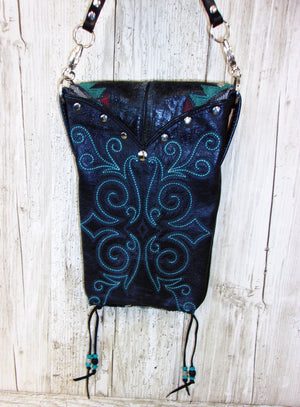 Cowboy Boot Purse – Leather Crossbody Purse - Cowboy Boot Purse – Western Hipster HP978