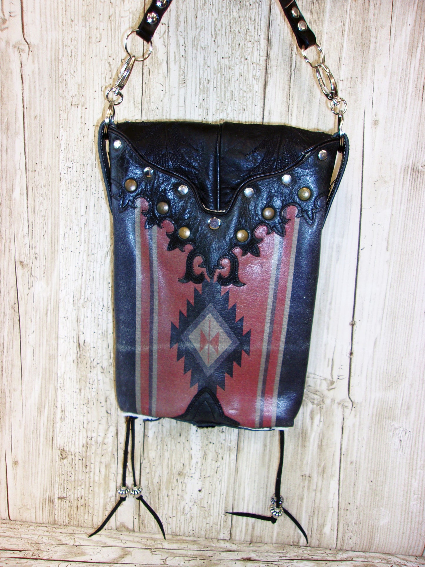 Cowboy Boot Crossbody Hipster Purse HP984 handcrafted from cowboy boots. Shop all unique leather western handbags, purses and totes at Chris Thompson Bags