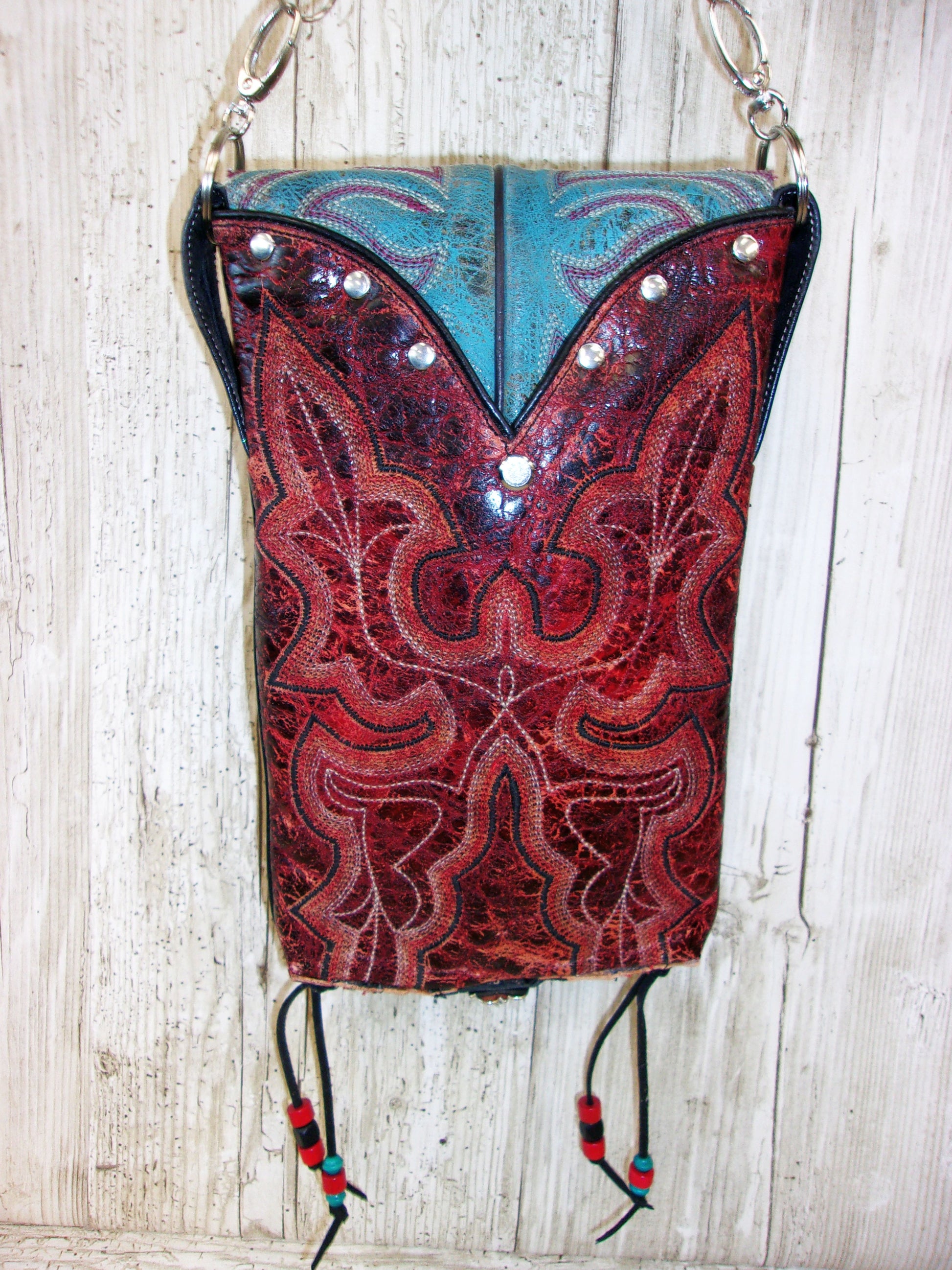 Cowboy Boot Crossbody Hipster Purse HP994 handcrafted from cowboy boots. Shop all unique leather western handbags, purses and totes at Chris Thompson Bags