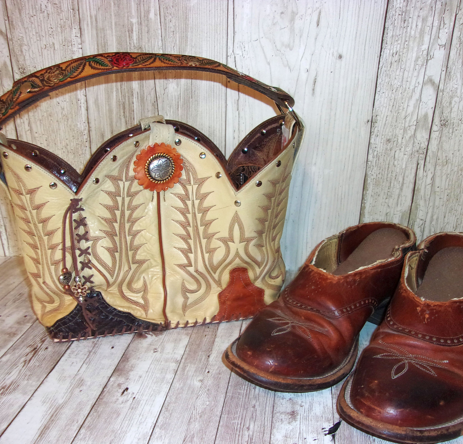 custom cowboy boot purses made from your boots