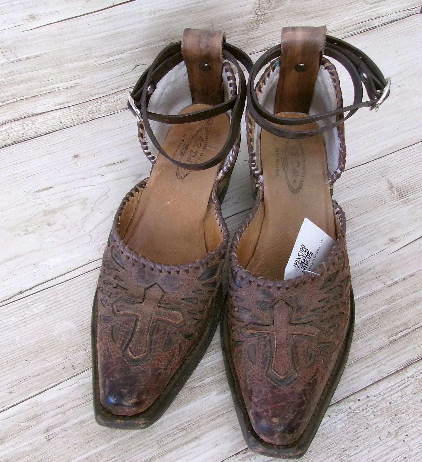 Cowgirl Boot Mules (Size 7.5-8) #mu03 handcrafted from cowboy boots. Shop  at ChrisThompsonBags.com and buy the best ["7.5-8","Cross","mules"] at Chris Thompson Bags.