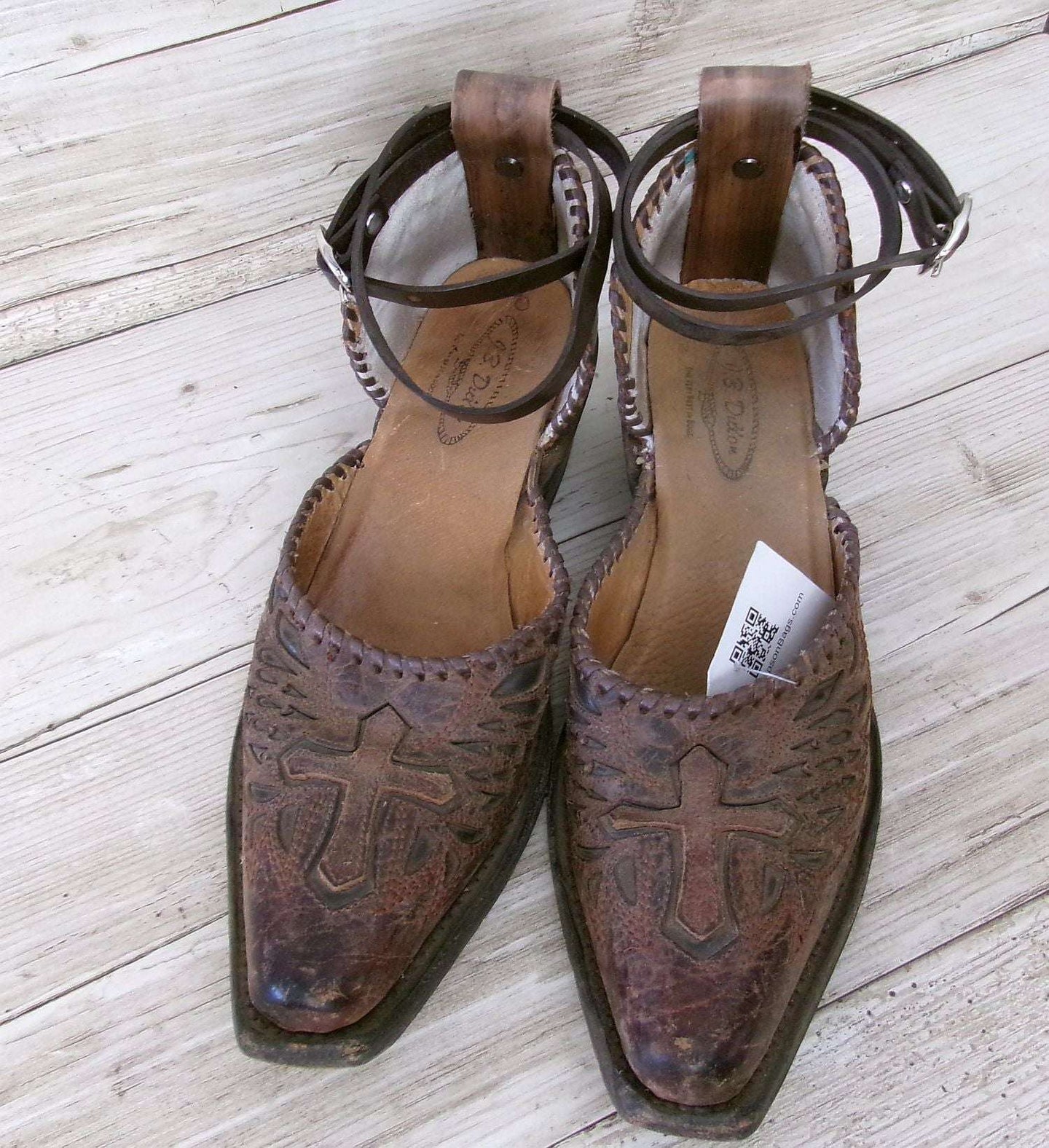 Cowgirl Boot Mules (Size 7.5-8) #mu03 handcrafted from cowboy boots. Shop  at ChrisThompsonBags.com and buy the best ["7.5-8","Cross","mules"] at Chris Thompson Bags.