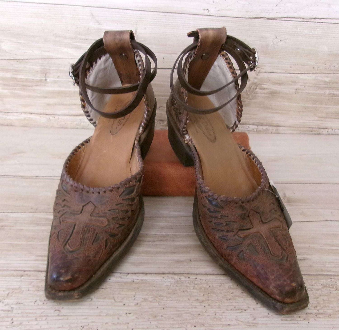 Cowgirl Boot Mules (Size 7.5-8) #mu03 handcrafted from cowboy boots. Shop  at ChrisThompsonBags.com and buy the best ["7.5-8","Cross","mules"] at Chris Thompson Bags.