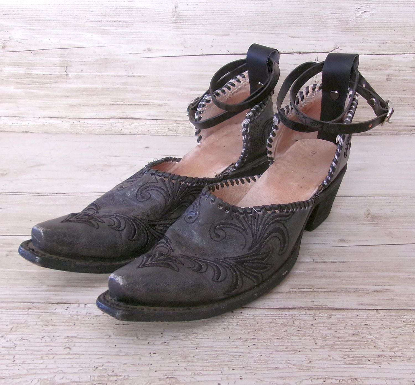 Cowgirl Boot Mules (Size 8.5-9) #mu06 handcrafted from cowboy boots. Shop  at ChrisThompsonBags.com and buy the best ["8.5-9","mules"] at Chris Thompson Bags.