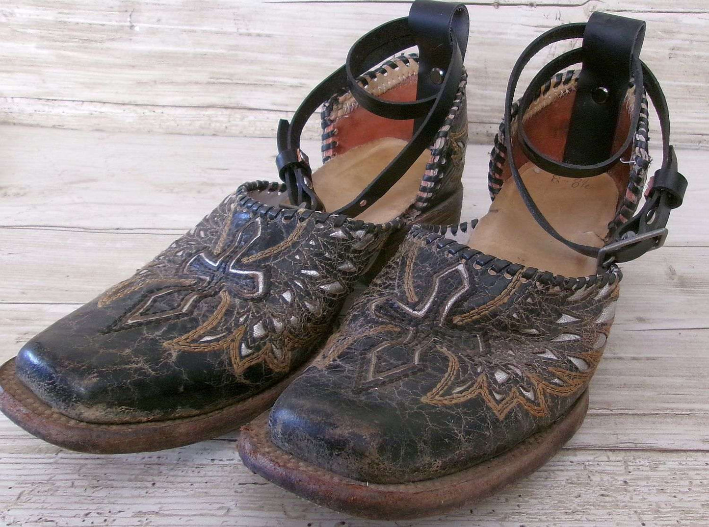Cowgirl Boot Mules (Size 8-8.5) #mu11 handcrafted from cowboy boots. Shop  at ChrisThompsonBags.com and buy the best ["Cross","mules","Size 8-8.5"] at Chris Thompson Bags.