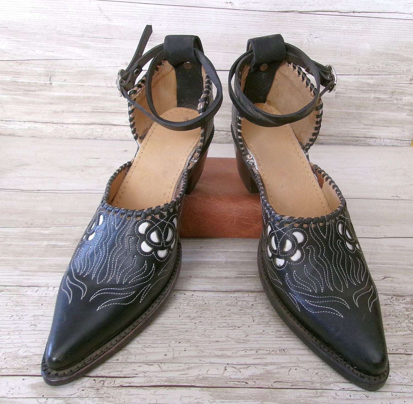 Cowgirl Boot Mules (Size 8.5-9) #mu14 handcrafted from cowboy boots. Shop  at ChrisThompsonBags.com and buy the best ["8.5-9","mules"] at Chris Thompson Bags.