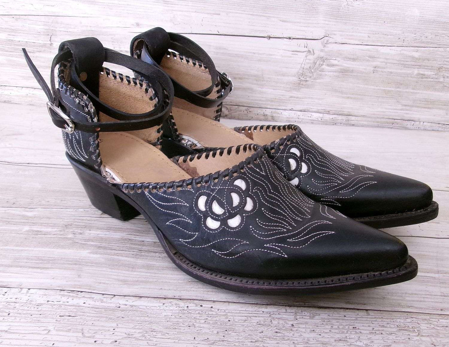 Cowgirl Boot Mules (Size 8.5-9) #mu14 handcrafted from cowboy boots. Shop  at ChrisThompsonBags.com and buy the best ["8.5-9","mules"] at Chris Thompson Bags.