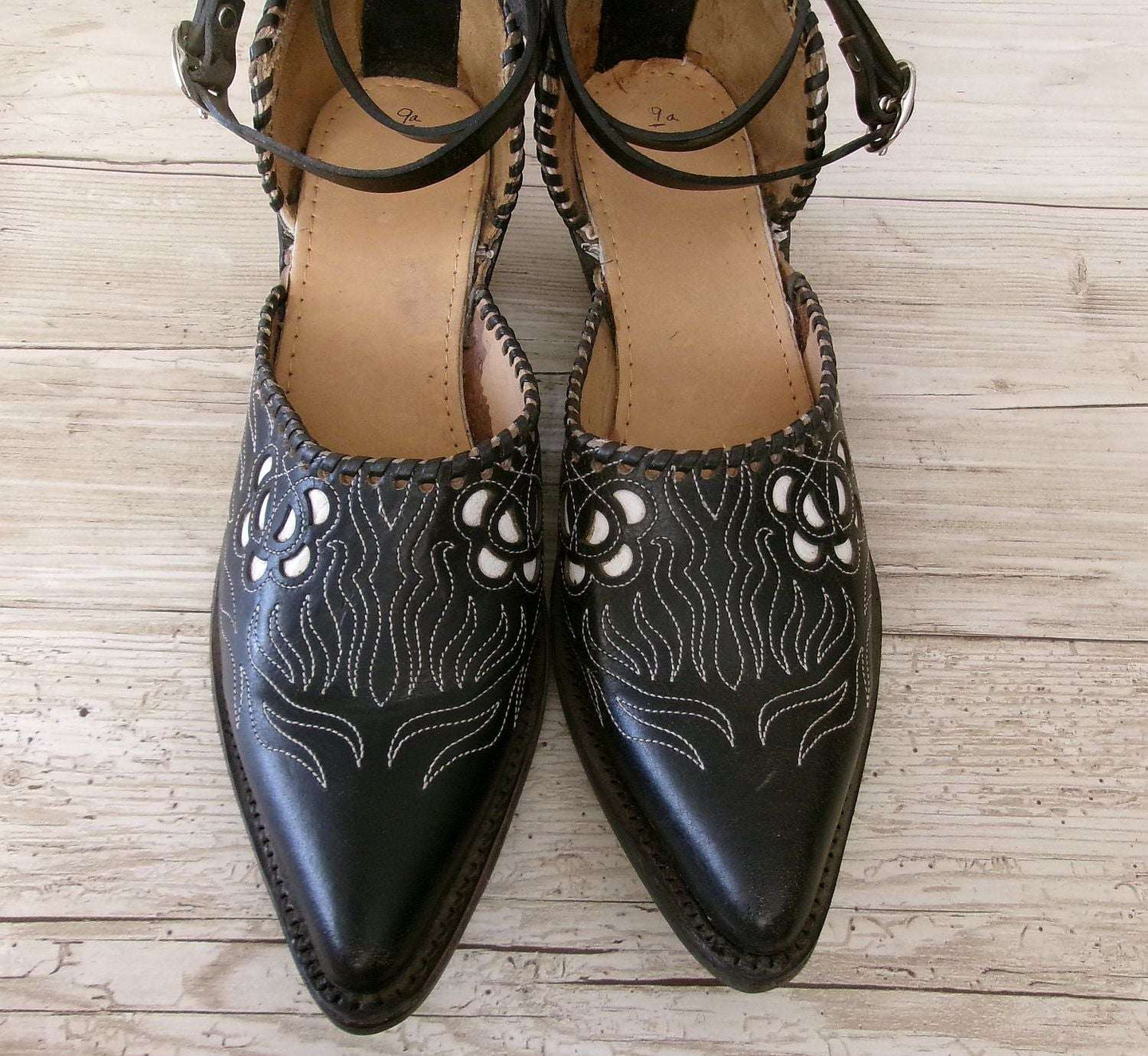 Cowgirl Boot Mules (Size 8.5-9) #mu14 handcrafted from cowboy boots. Shop  at ChrisThompsonBags.com and buy the best ["8.5-9","mules"] at Chris Thompson Bags.