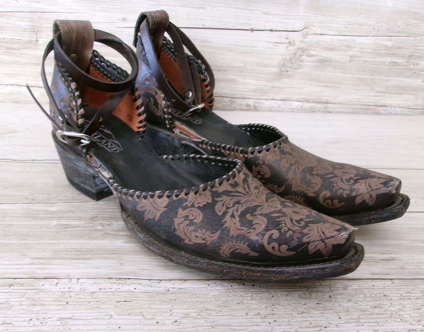 Cowgirl Boot Mules (Size 9-9.5) #mu15 handcrafted from cowboy boots. Shop  at ChrisThompsonBags.com and buy the best ["9-9.5","mules"] at Chris Thompson Bags.