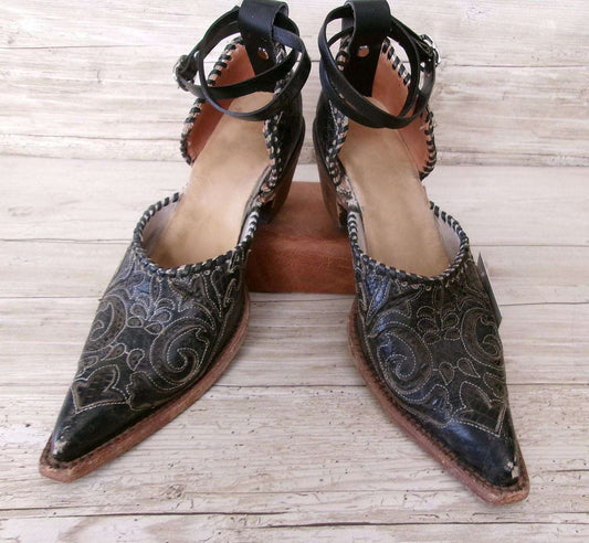 Cowgirl Boot Mules (Size 9-9.5) #mu16 handcrafted from cowboy boots. Shop  at ChrisThompsonBags.com and buy the best ["9-9.5","mules"] at Chris Thompson Bags.