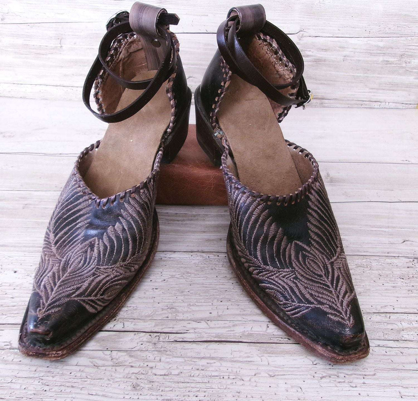 Cowgirl Boot Mules (Size 9-9.5) #mu19 handcrafted from cowboy boots. Shop  at ChrisThompsonBags.com and buy the best ["9-9.5","mules"] at Chris Thompson Bags.