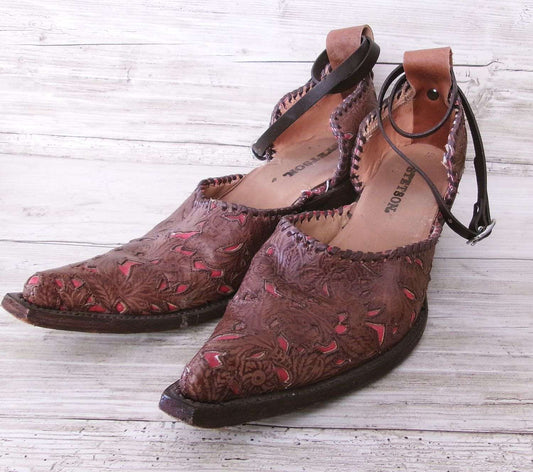 Cowgirl Boot Mules (Size 10-10.5) #mu23 handcrafted from cowboy boots. Shop  at ChrisThompsonBags.com and buy the best ["10-10.5","mules"] at Chris Thompson Bags.