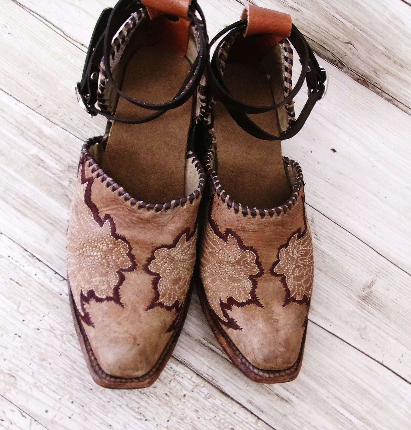 Cowgirl Boot Mules (Size 6-6.5) #mu26 handcrafted from cowboy boots. Shop  at ChrisThompsonBags.com and buy the best ["6-6.5","mules"] at Chris Thompson Bags.