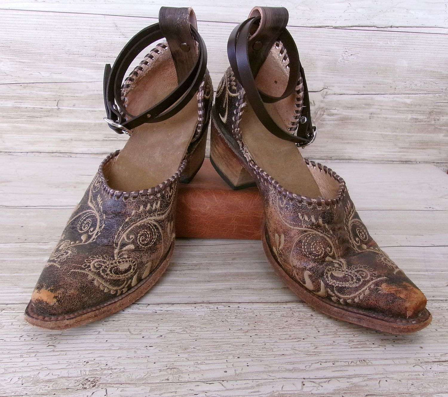 Cowgirl Boot Mules (Size 7-7.5) #mu27 handcrafted from cowboy boots. Shop  at ChrisThompsonBags.com and buy the best ["7-7.5","mules"] at Chris Thompson Bags.