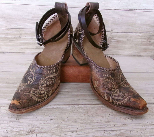 Cowgirl Boot Mules (Size 7-7.5) #mu27 handcrafted from cowboy boots. Shop  at ChrisThompsonBags.com and buy the best ["7-7.5","mules"] at Chris Thompson Bags.