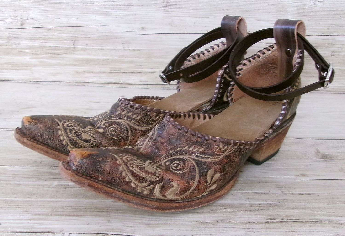Cowgirl Boot Mules (Size 7-7.5) #mu27 handcrafted from cowboy boots. Shop  at ChrisThompsonBags.com and buy the best ["7-7.5","mules"] at Chris Thompson Bags.