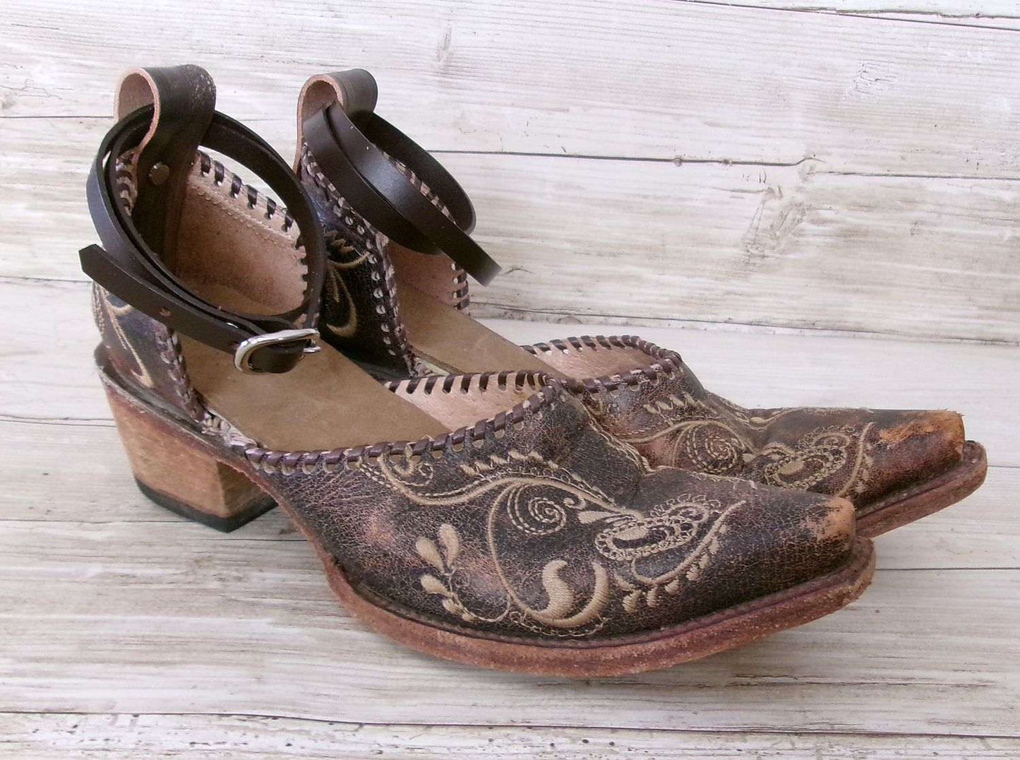 Cowgirl Boot Mules (Size 7-7.5) #mu27 handcrafted from cowboy boots. Shop  at ChrisThompsonBags.com and buy the best ["7-7.5","mules"] at Chris Thompson Bags.