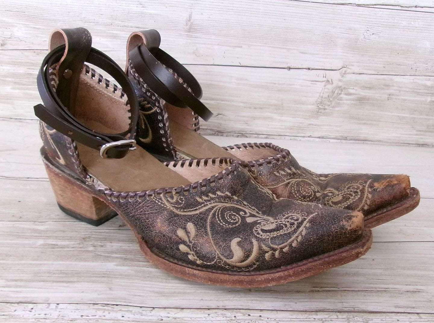 Cowgirl Boot Mules (Size 7-7.5) #mu27 handcrafted from cowboy boots. Shop  at ChrisThompsonBags.com and buy the best ["7-7.5","mules"] at Chris Thompson Bags.