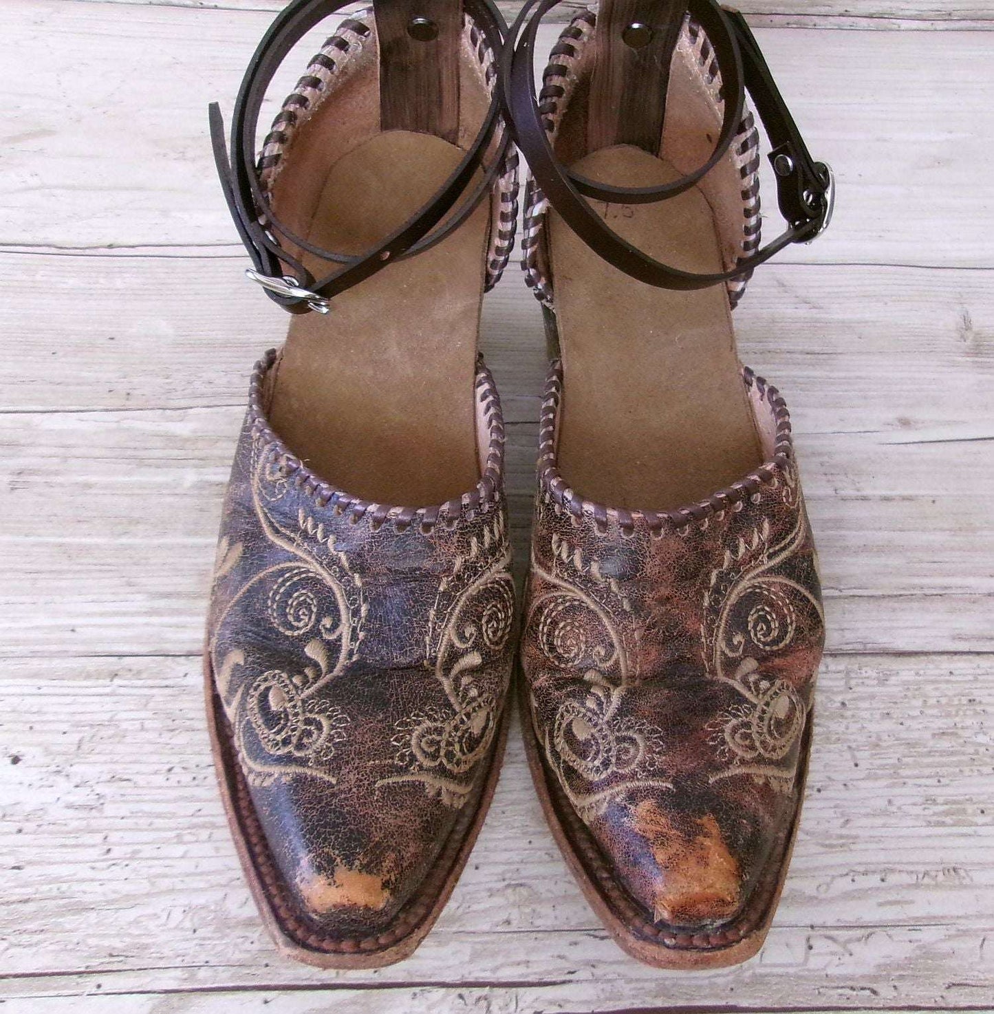 Cowgirl Boot Mules (Size 7-7.5) #mu27 handcrafted from cowboy boots. Shop  at ChrisThompsonBags.com and buy the best ["7-7.5","mules"] at Chris Thompson Bags.