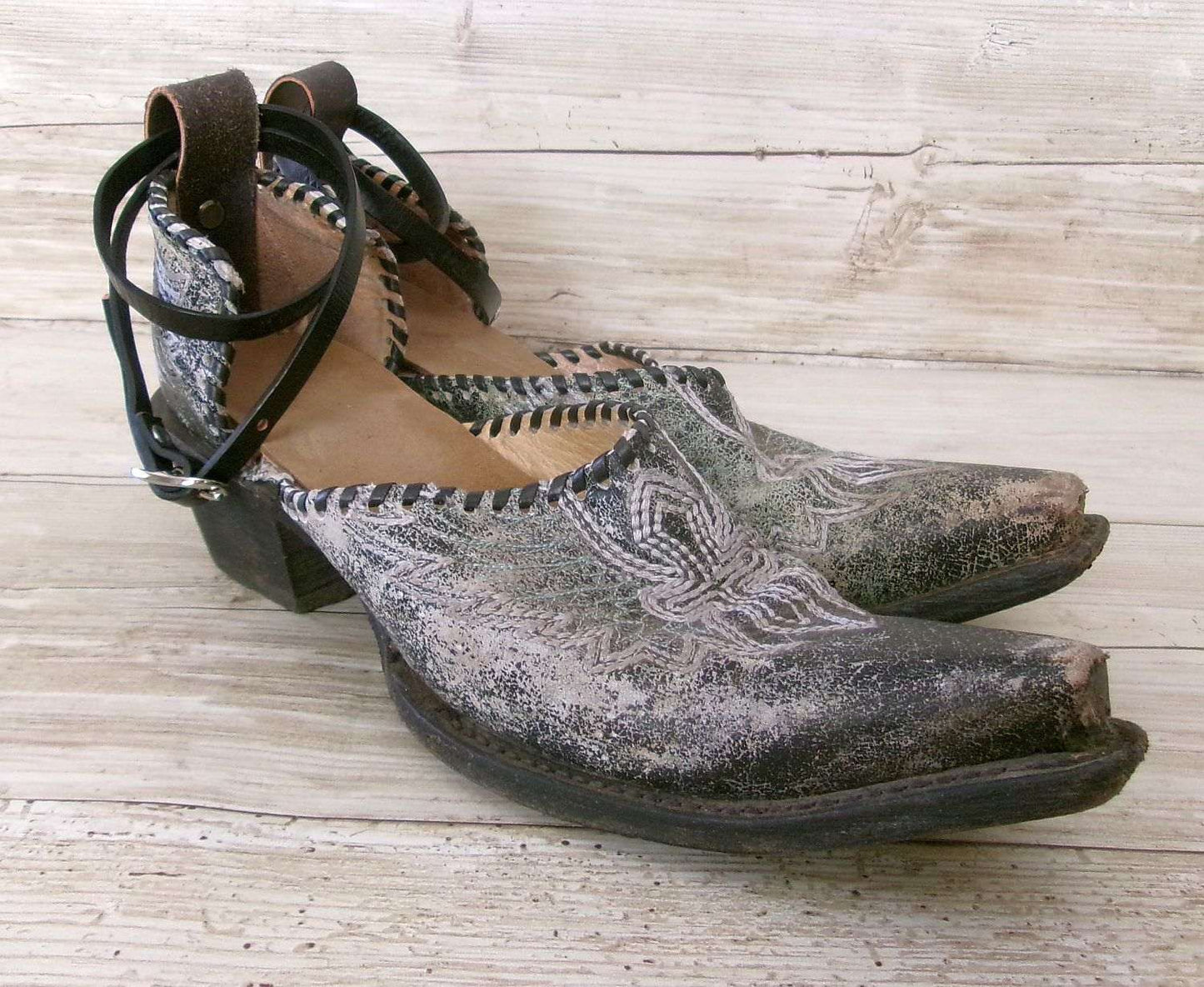 Cowgirl Boot Mules (Size 8-8.5) #mu30 handcrafted from cowboy boots. Shop  at ChrisThompsonBags.com and buy the best ["mules","Size 8-8.5"] at Chris Thompson Bags.