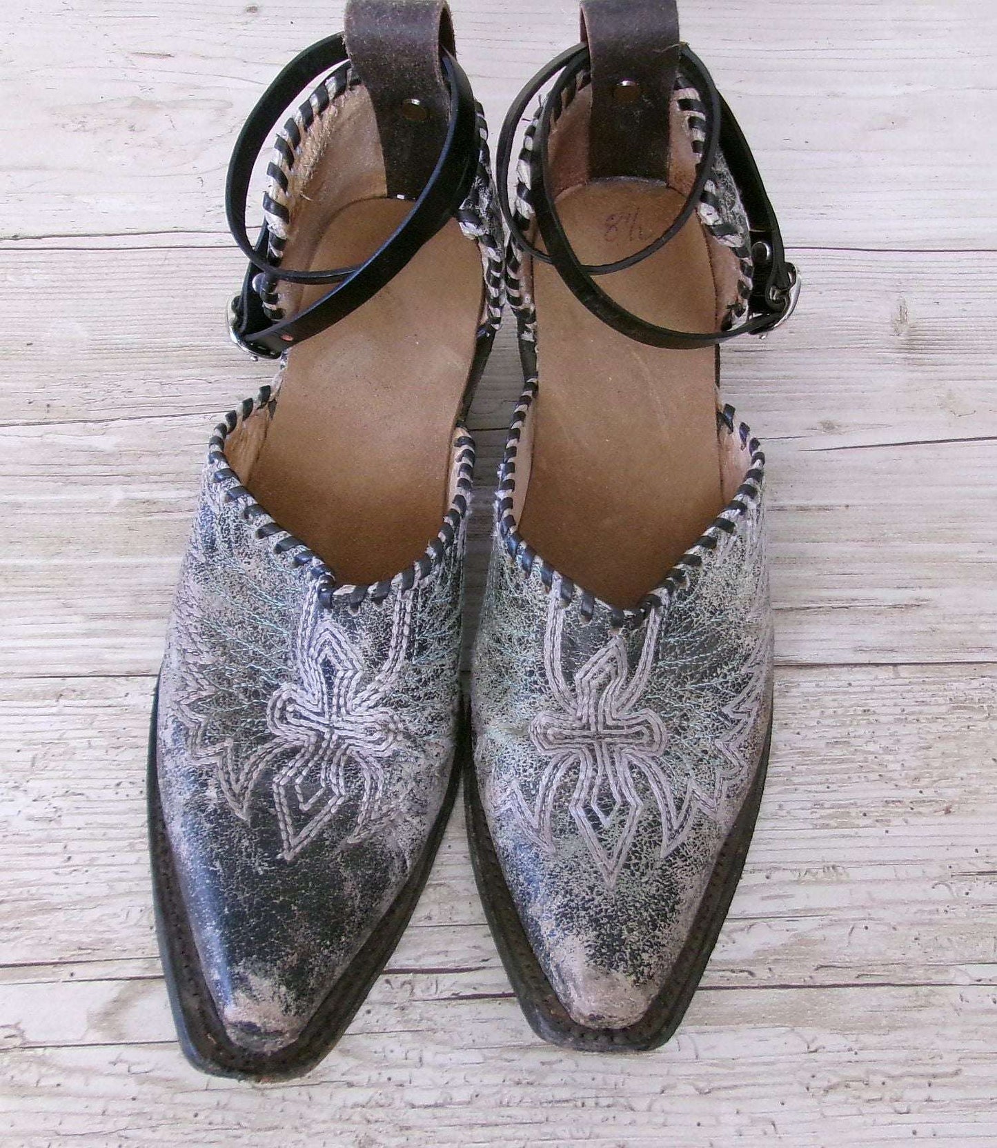 Cowgirl Boot Mules (Size 8-8.5) #mu30 handcrafted from cowboy boots. Shop  at ChrisThompsonBags.com and buy the best ["mules","Size 8-8.5"] at Chris Thompson Bags.