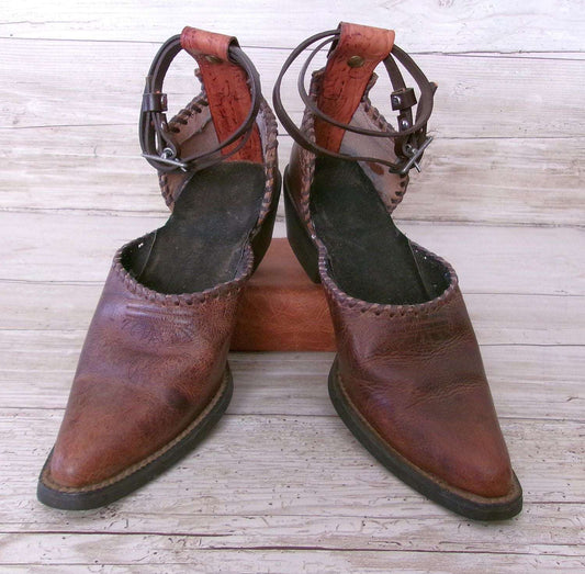 Cowgirl Boot Mules (Size 7-7.5) #mu31 handcrafted from cowboy boots. Shop  at ChrisThompsonBags.com and buy the best ["7-7.5","mules"] at Chris Thompson Bags.