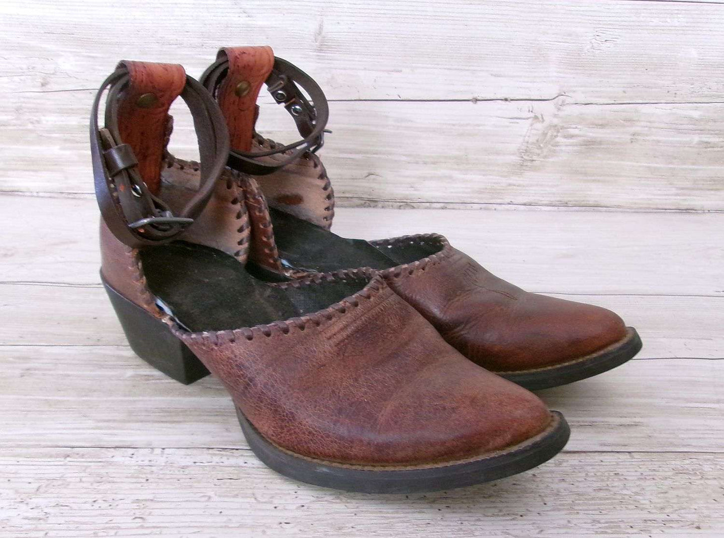 Cowgirl Boot Mules (Size 7-7.5) #mu31 handcrafted from cowboy boots. Shop  at ChrisThompsonBags.com and buy the best ["7-7.5","mules"] at Chris Thompson Bags.