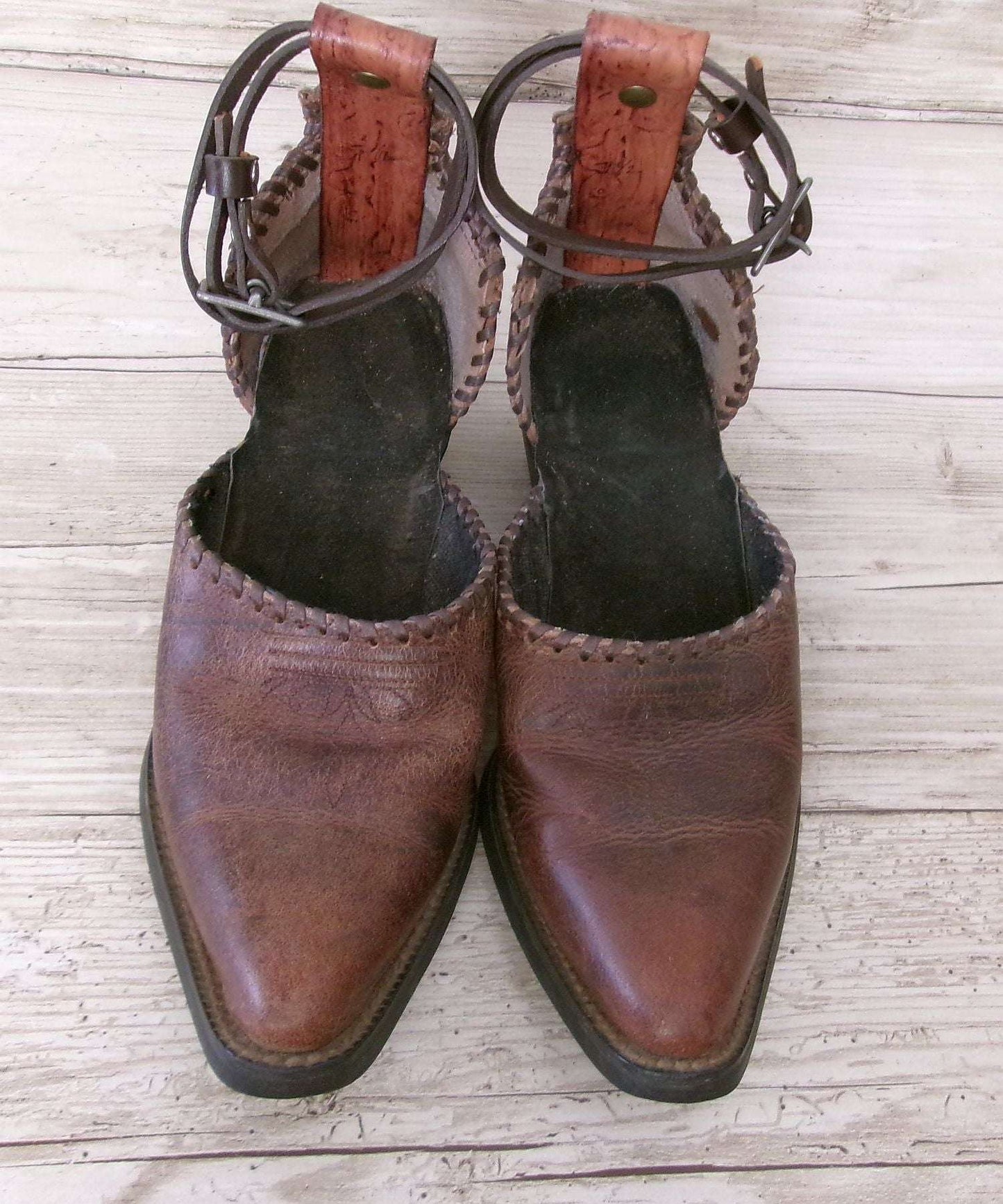 Cowgirl Boot Mules (Size 7-7.5) #mu31 handcrafted from cowboy boots. Shop  at ChrisThompsonBags.com and buy the best ["7-7.5","mules"] at Chris Thompson Bags.