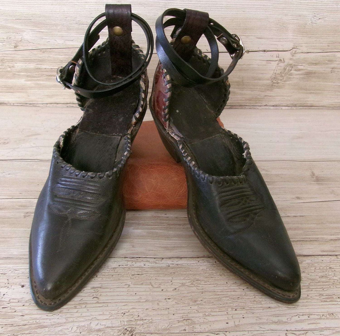 Cowgirl Boot Mules (Size 5-5.5) #mu33 handcrafted from cowboy boots. Shop  at ChrisThompsonBags.com and buy the best ["5-5.5","mules"] at Chris Thompson Bags.