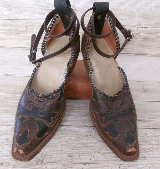 Cowgirl Boot Mules (Size 6-6.5) #mu36 handcrafted from cowboy boots. Shop  at ChrisThompsonBags.com and buy the best ["6-6.5","mules"] at Chris Thompson Bags.