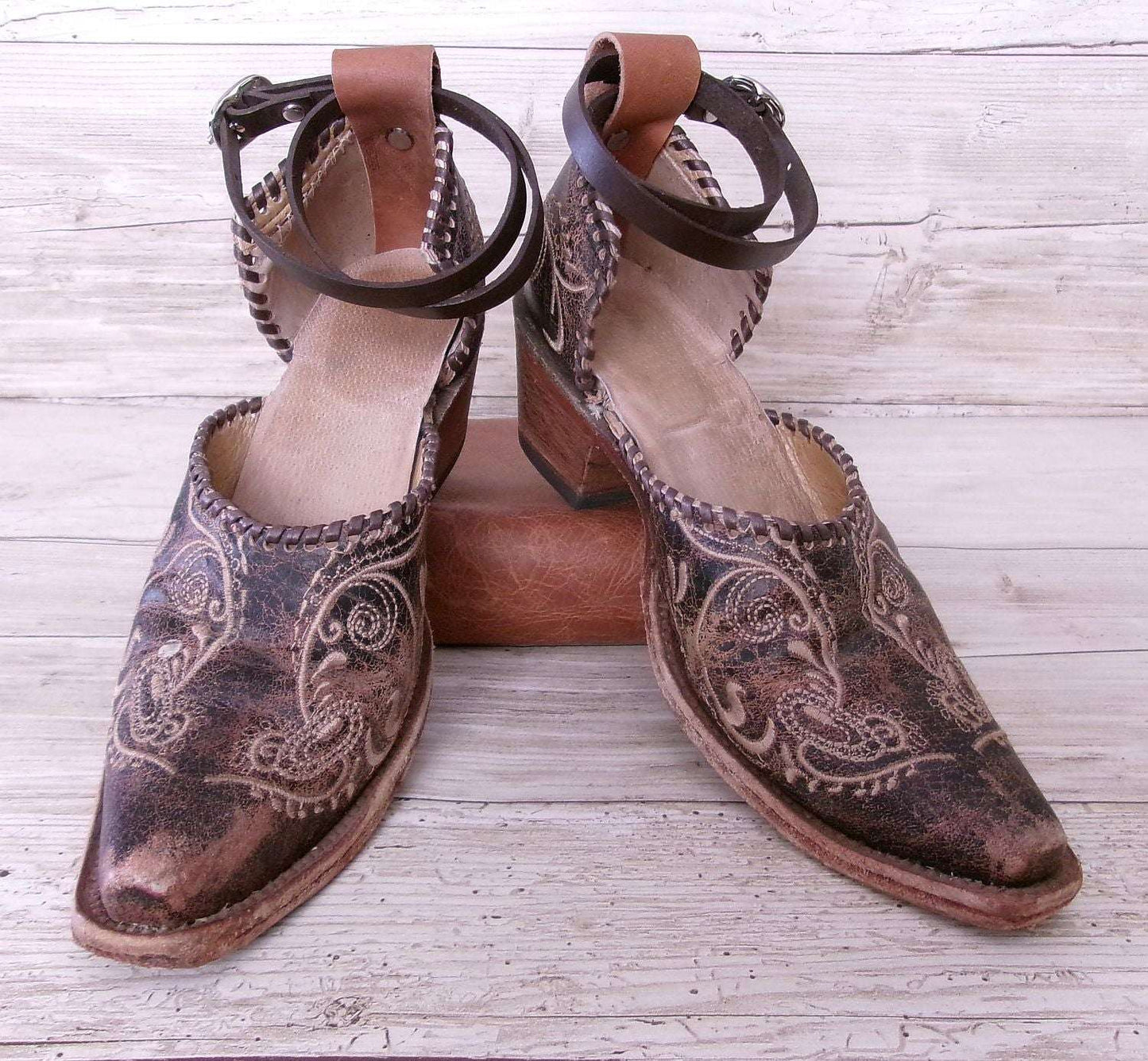 Cowgirl Boot Mules (Size 6.5-7) #mu39 handcrafted from cowboy boots. Shop  at ChrisThompsonBags.com and buy the best ["6.5-7","mules"] at Chris Thompson Bags.