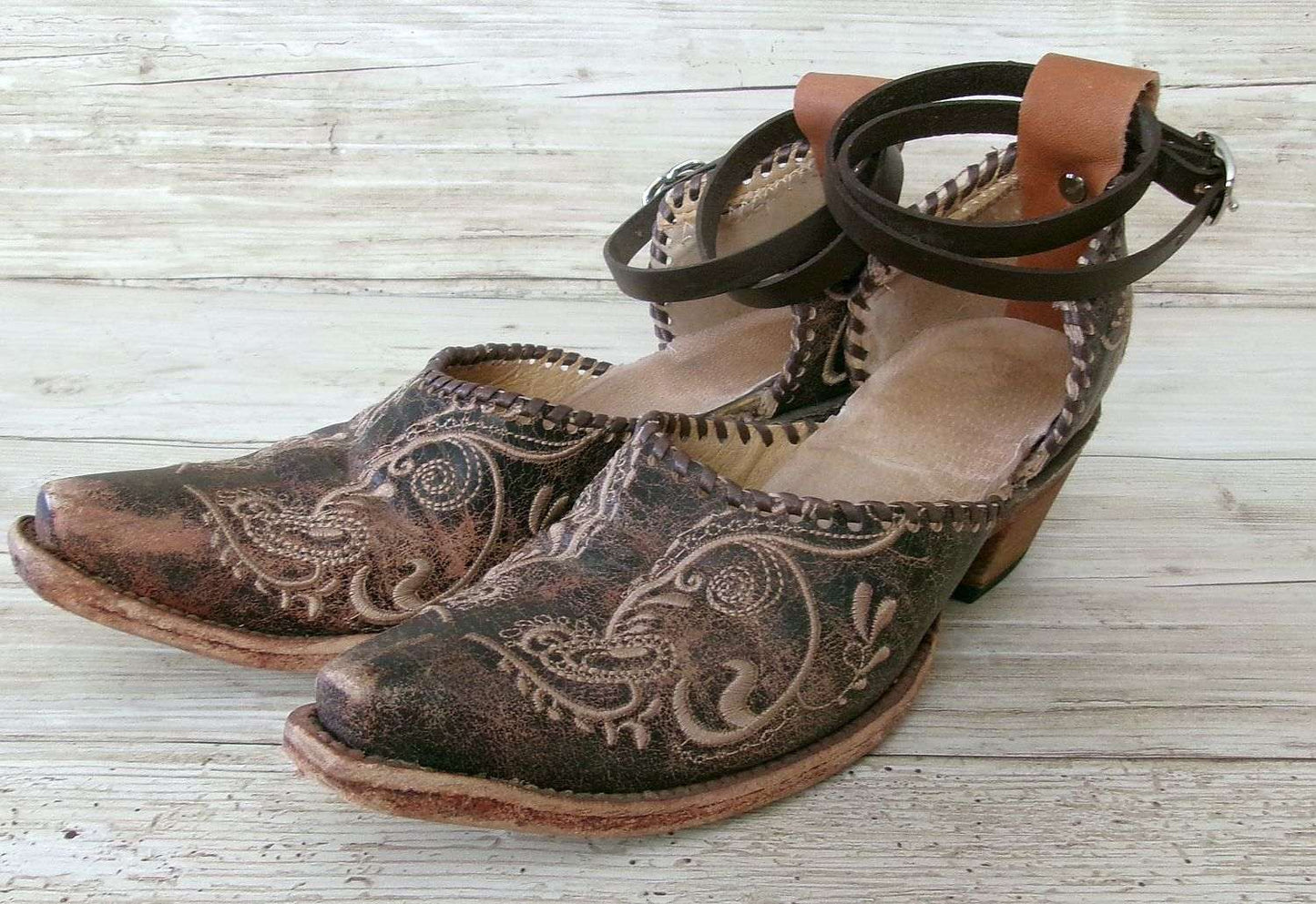 Cowgirl Boot Mules (Size 6.5-7) #mu39 handcrafted from cowboy boots. Shop  at ChrisThompsonBags.com and buy the best ["6.5-7","mules"] at Chris Thompson Bags.
