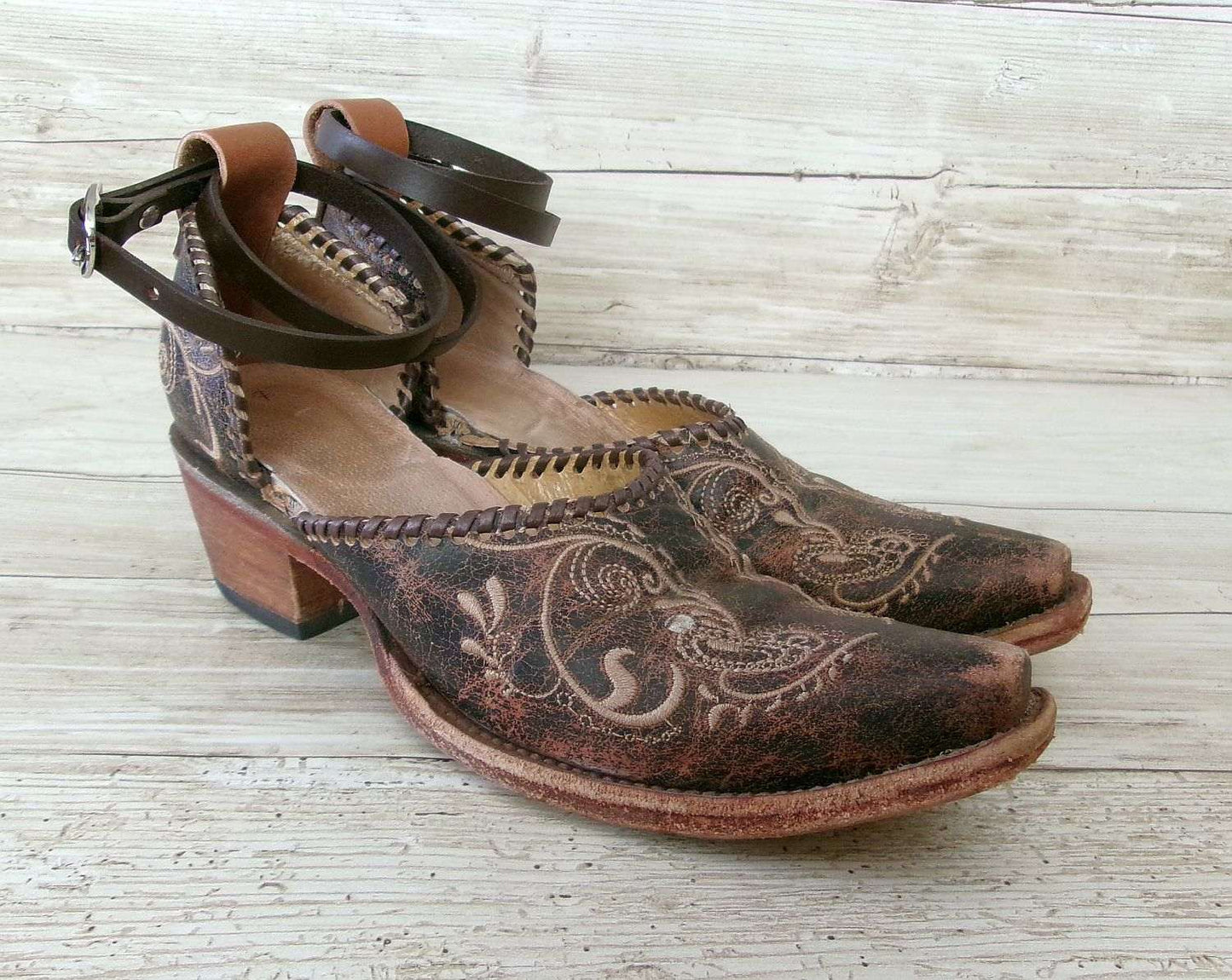 Cowgirl Boot Mules (Size 6.5-7) #mu39 handcrafted from cowboy boots. Shop  at ChrisThompsonBags.com and buy the best ["6.5-7","mules"] at Chris Thompson Bags.