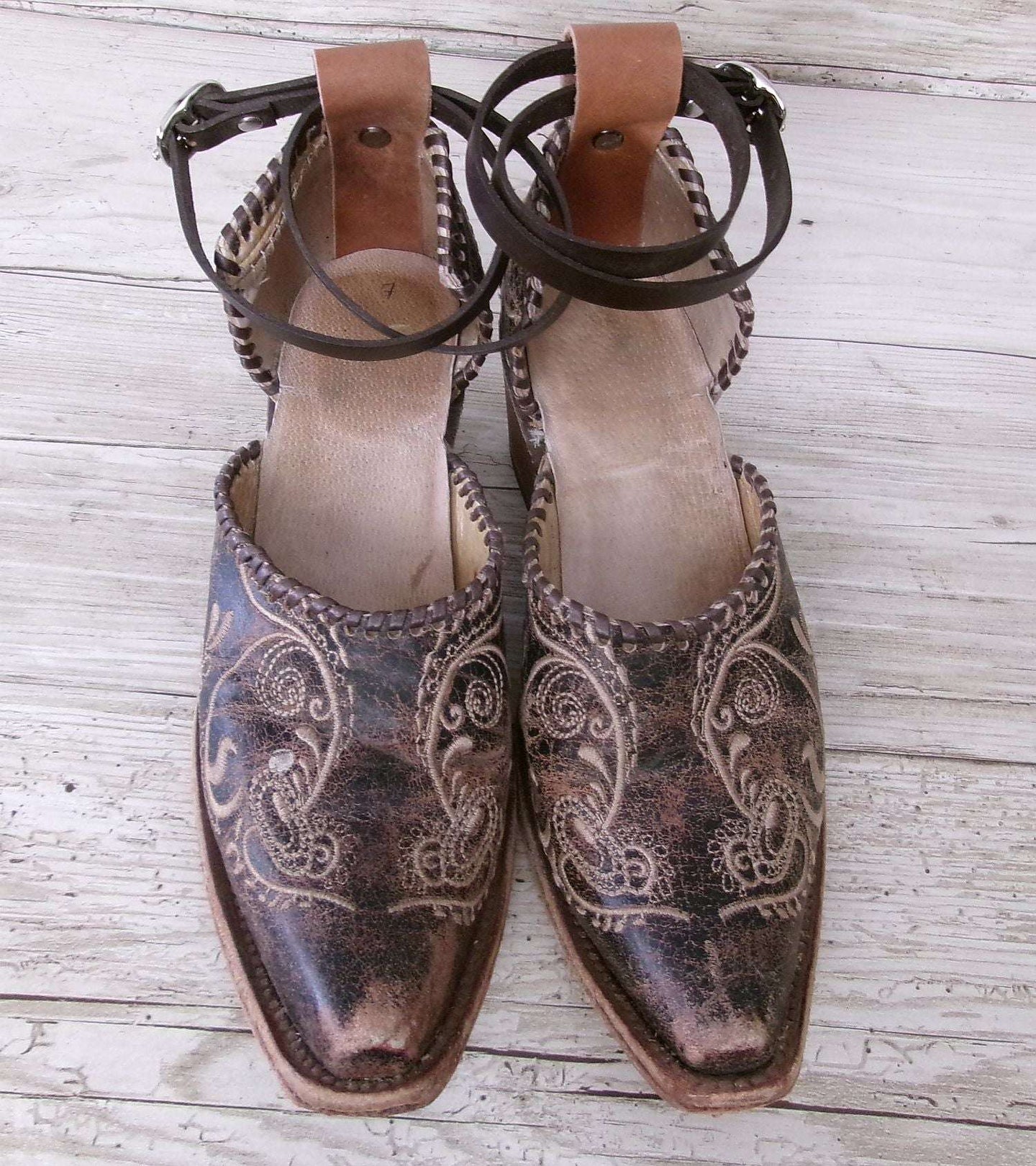 Cowgirl Boot Mules (Size 6.5-7) #mu39 handcrafted from cowboy boots. Shop  at ChrisThompsonBags.com and buy the best ["6.5-7","mules"] at Chris Thompson Bags.