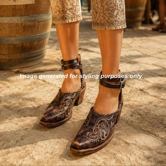 Cowgirl Boot Mules (Size 6.5-7) #mu39 handcrafted from cowboy boots. Shop  at ChrisThompsonBags.com and buy the best ["6.5-7","mules"] at Chris Thompson Bags.