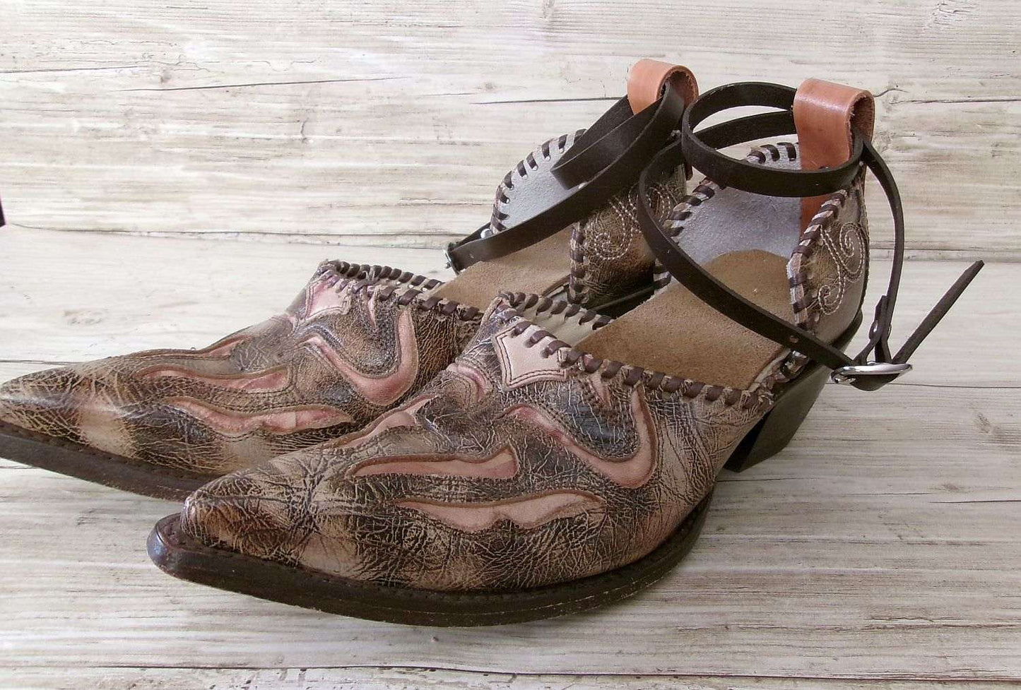 Cowgirl Boot Mules (Size 7-7.5) #mu43 handcrafted from cowboy boots. Shop  at ChrisThompsonBags.com and buy the best ["7-7.5","mules"] at Chris Thompson Bags.