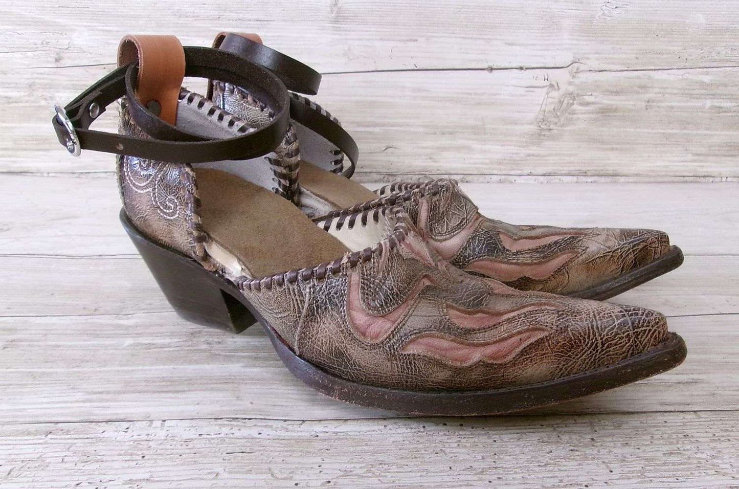 Cowgirl Boot Mules (Size 7-7.5) #mu43 handcrafted from cowboy boots. Shop  at ChrisThompsonBags.com and buy the best ["7-7.5","mules"] at Chris Thompson Bags.