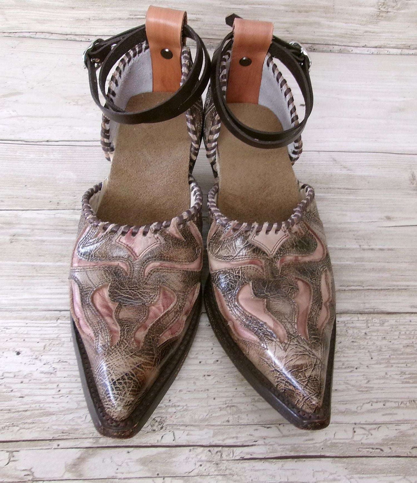 Cowgirl Boot Mules (Size 7-7.5) #mu43 handcrafted from cowboy boots. Shop  at ChrisThompsonBags.com and buy the best ["7-7.5","mules"] at Chris Thompson Bags.
