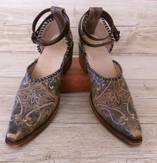 Cowgirl Boot Mules (Size 7-7.5) #mu49 handcrafted from cowboy boots. Shop  at ChrisThompsonBags.com and buy the best ["7-7.5","mules"] at Chris Thompson Bags.