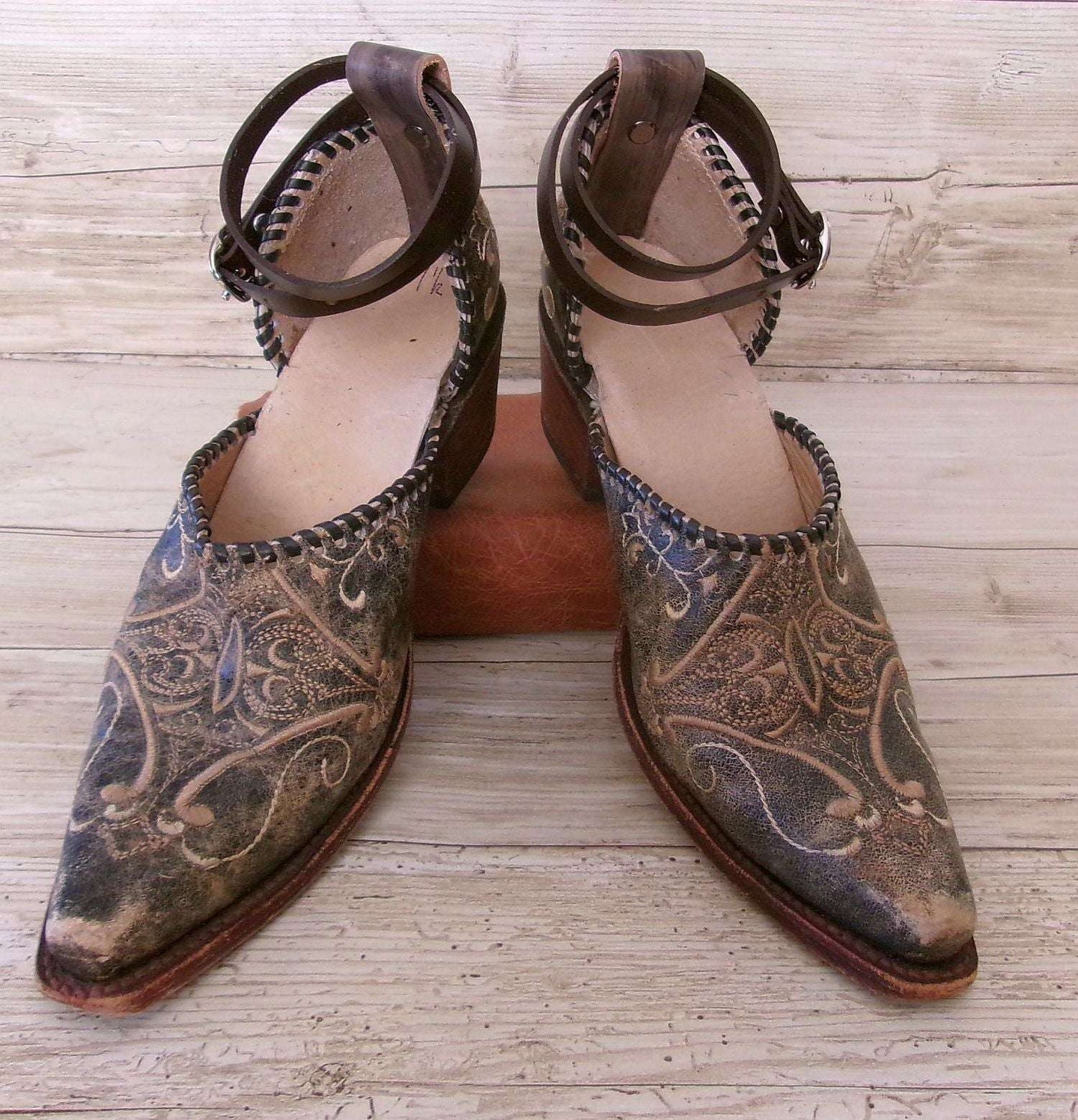 Cowgirl Boot Mules (Size 7-7.5) #mu49 handcrafted from cowboy boots. Shop  at ChrisThompsonBags.com and buy the best ["7-7.5","mules"] at Chris Thompson Bags.