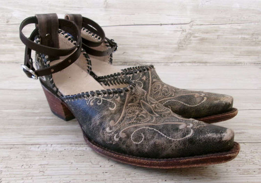 Cowgirl Boot Mules (Size 7-7.5) #mu49 handcrafted from cowboy boots. Shop  at ChrisThompsonBags.com and buy the best ["7-7.5","mules"] at Chris Thompson Bags.