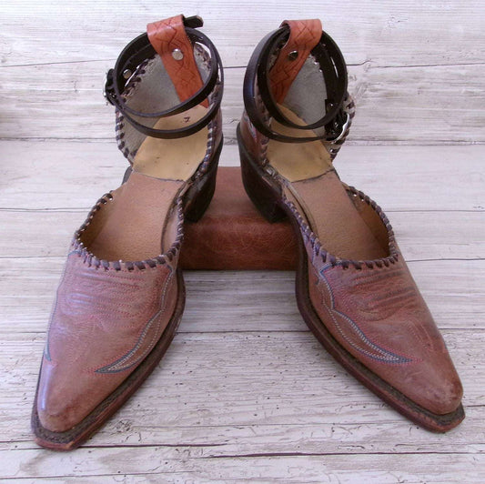 Cowgirl Boot Mules (Size 7-7.5) #mu50 handcrafted from cowboy boots. Shop  at ChrisThompsonBags.com and buy the best ["7-7.5","mules"] at Chris Thompson Bags.