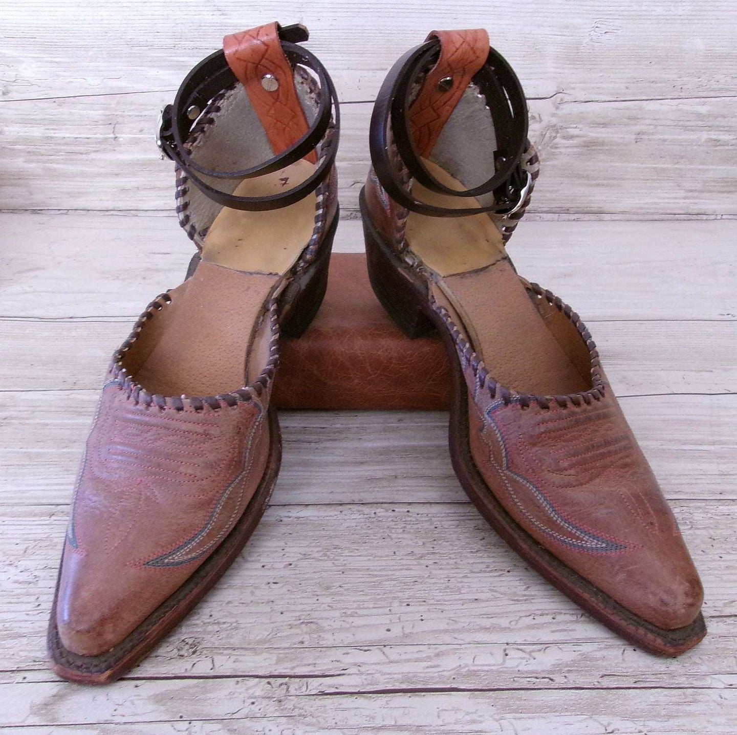 Cowgirl Boot Mules (Size 7-7.5) #mu50 handcrafted from cowboy boots. Shop  at ChrisThompsonBags.com and buy the best ["7-7.5","mules"] at Chris Thompson Bags.
