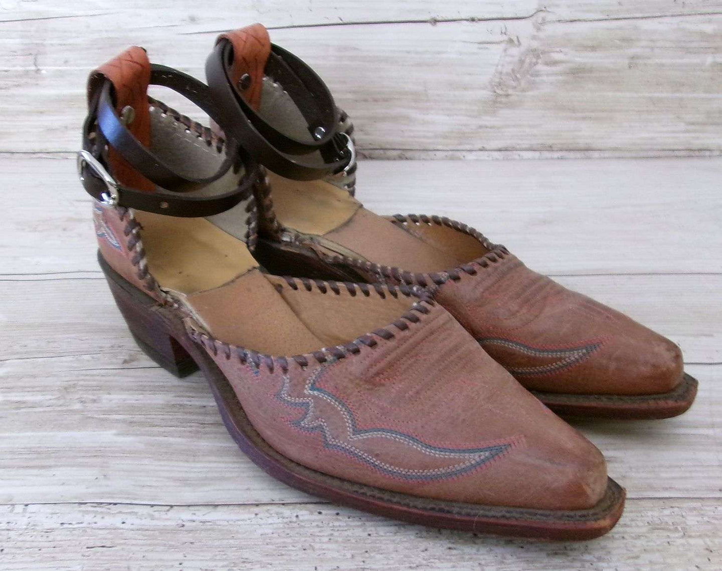 Cowgirl Boot Mules (Size 7-7.5) #mu50 handcrafted from cowboy boots. Shop  at ChrisThompsonBags.com and buy the best ["7-7.5","mules"] at Chris Thompson Bags.